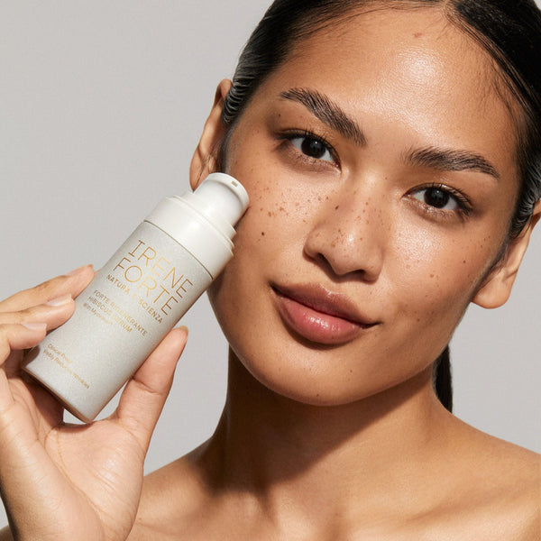 luxury Irene Forte serum and moisturiser for hydrated glowing complexion