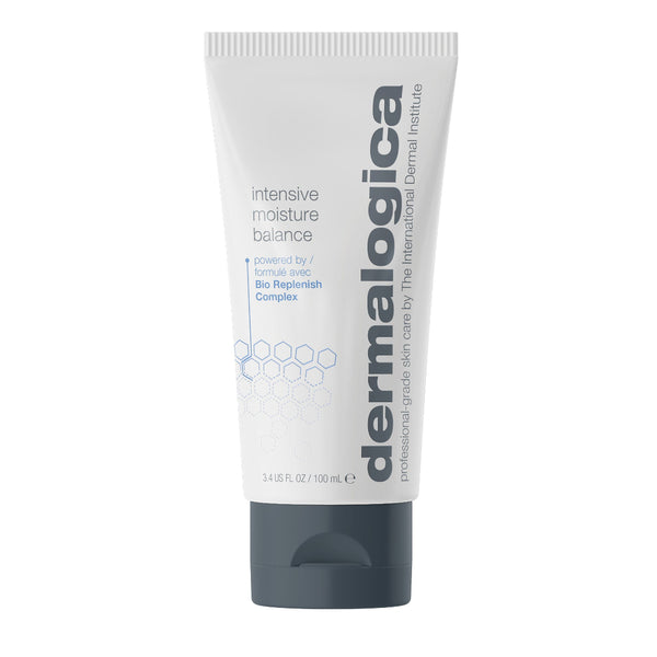 Dermalogica intensive moisture balance cream tube on a white background