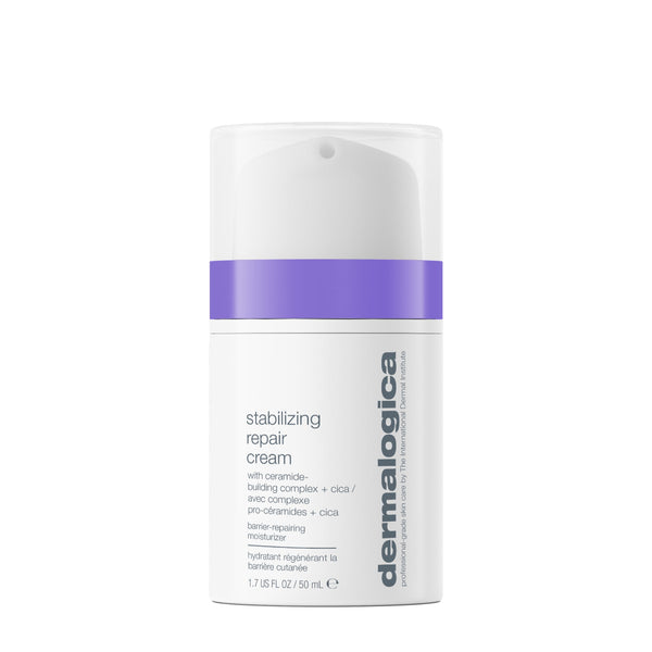 Dermalogica stabilizing repair cream bottle on a white background