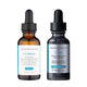 Two SkinCeuticals skincare serum bottles on a white background