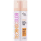 A bottle of Bondi Sands Technocolor Caramel 1 Hour Express Self Tanning Foam, with a pink and white color scheme and text indicating it is suitable for a warm golden tone.