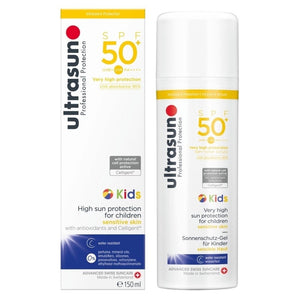 White Ultrasun Kids SPF 50+ bottle next white box
