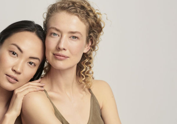 Two women with clear skin