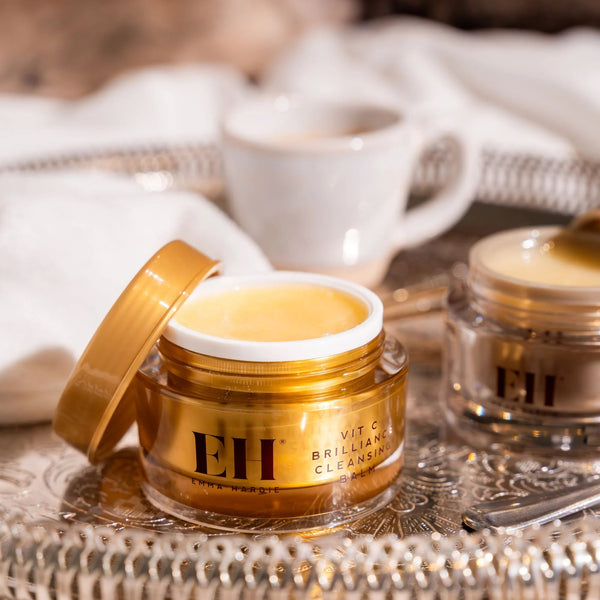 Emma Hardie skincare collection featuring Moringa Cleansing Balm and radiance-boosting treatments for healthier-looking skin.