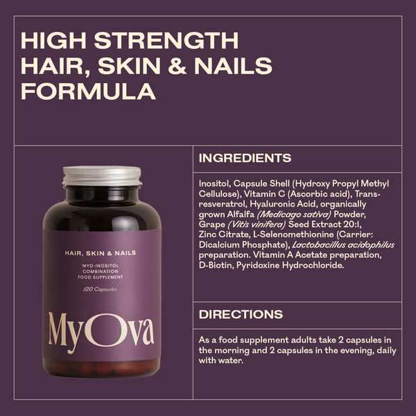 MyOva Hair, Skin, and Nails 120 Capsules
