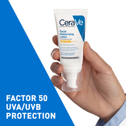CeraVe AM Facial Moisturising Lotion SPF50 with Ceramides & Vitamin E for Normal to Dry Skin 52ml