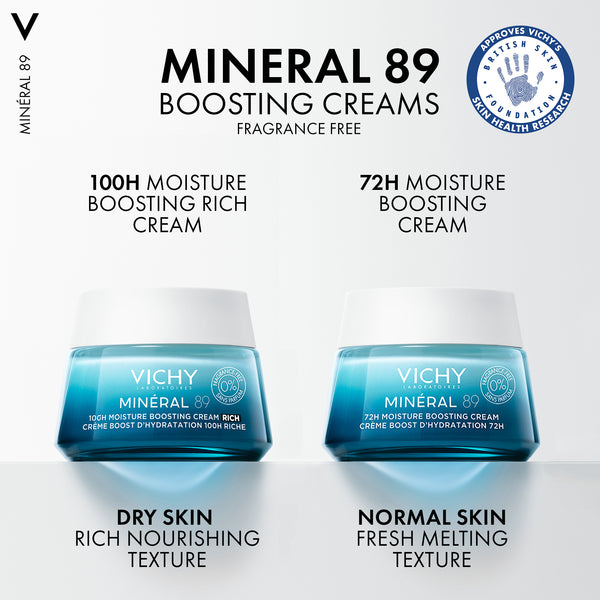 Vichy Minéral 89 100H Hyaluronic Acid Rich Hydrating Cream, Dry skin 50ml