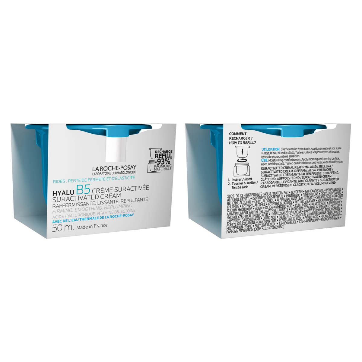 La Roche-Posay Hyalu B5 Suractivated Anti-wrinkle Firming Cream Refill with 3 forms of Hyaluronic Acid, Vitamin B5 and Ectoin 50ml