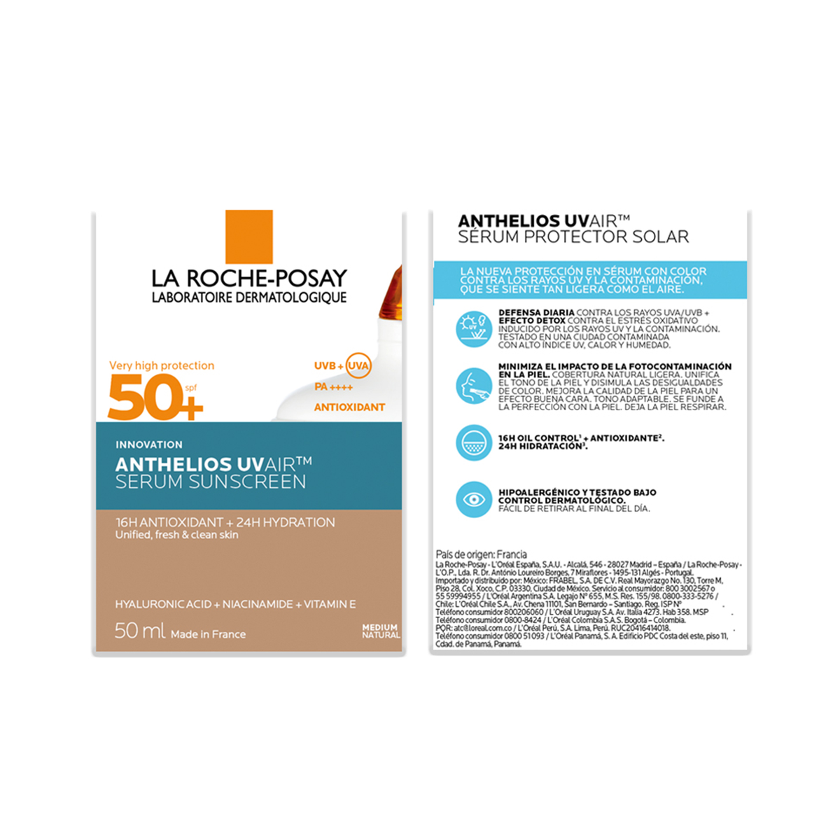 La Roche Posay Anthelios UVAIR Serum Sunscreen SPF50+ Medium, 50ml
