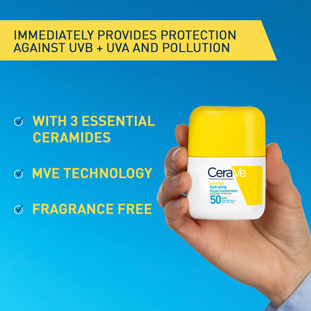 CeraVe Invisible Hydrating Fluid Sunscreen SPF50 50ml