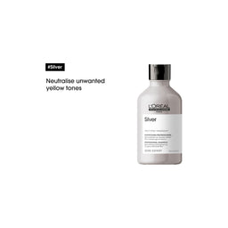 L'Oreal Silver hair care product on a white background