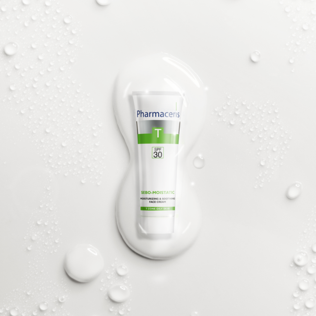 Pharmaceris T - Sebo-Moistatic Soothing Face Cream tube and texture
