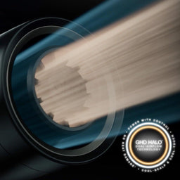 Close-up of a cable with a clear sleeve, featuring the 'GND HALO' brand logo.