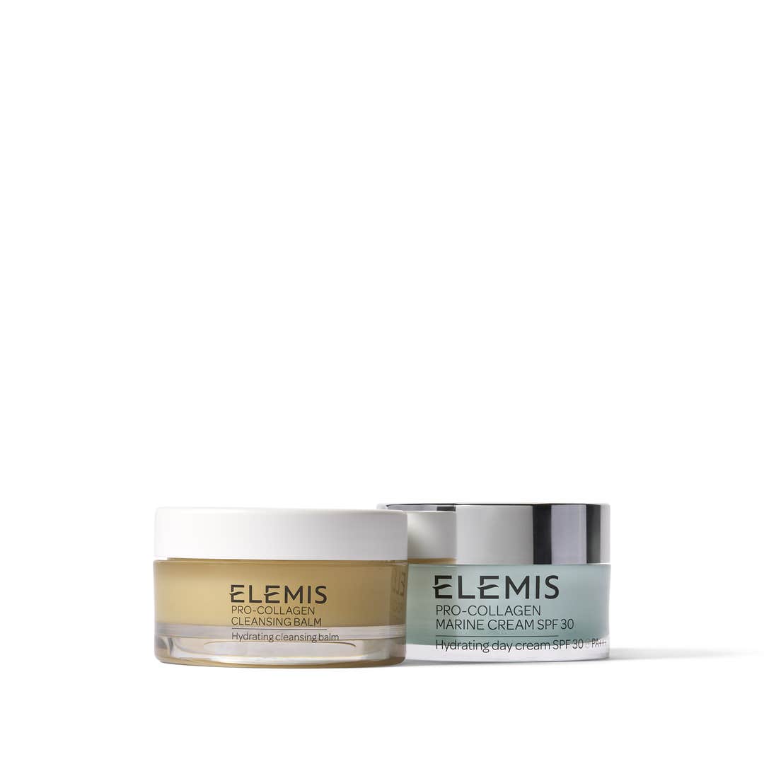 Two Elemis skincare products on a white background