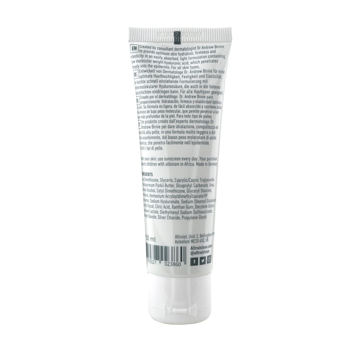 Altruist Moisturising Fluid 0.5% Hyaluronic Acid 50ml