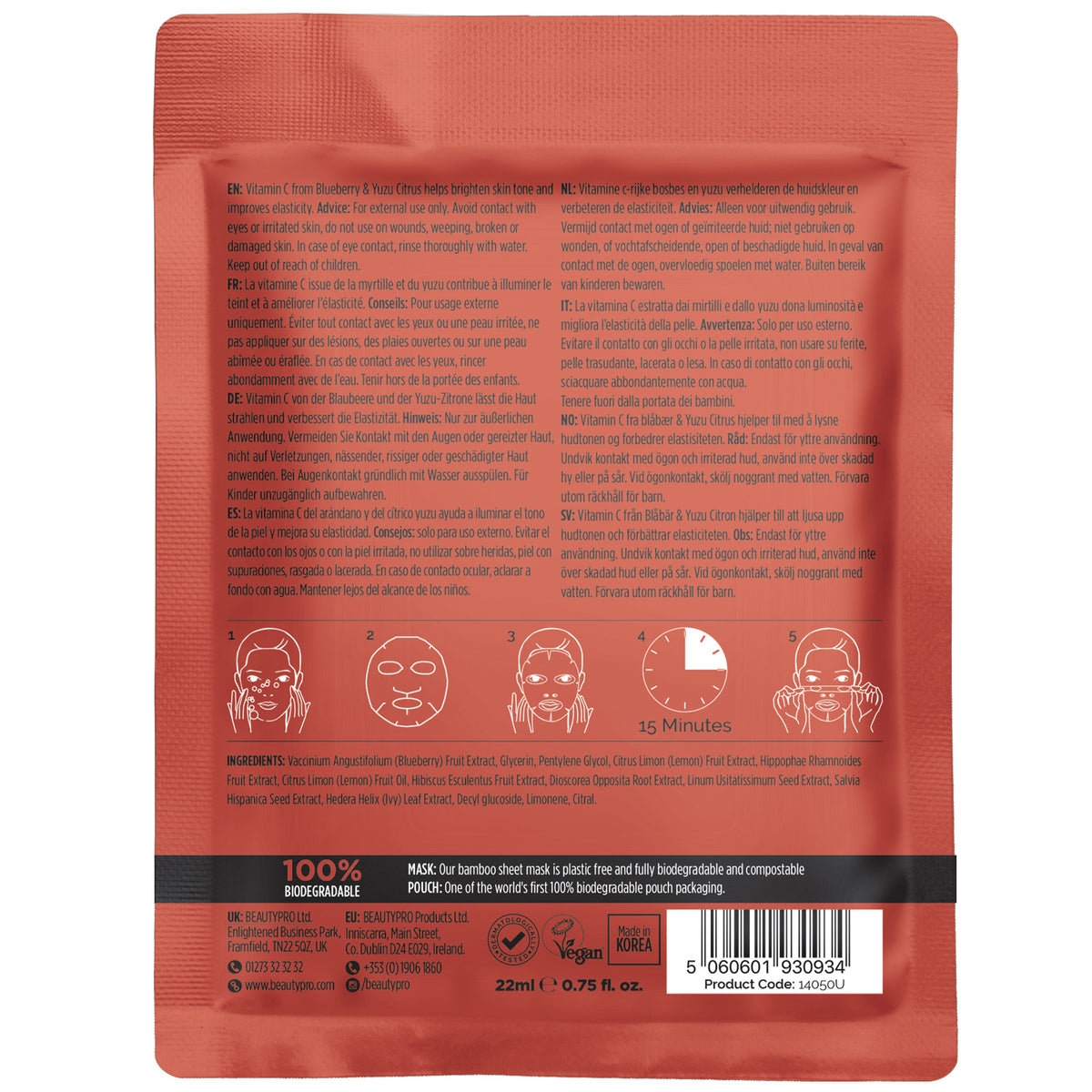 BEAUTYPRO VITAMIN C Brightening Sheet Mask
