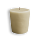 Beige candle on a white background