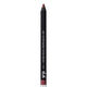 Eyeliner pencil with black casing and red tip on a light gray background