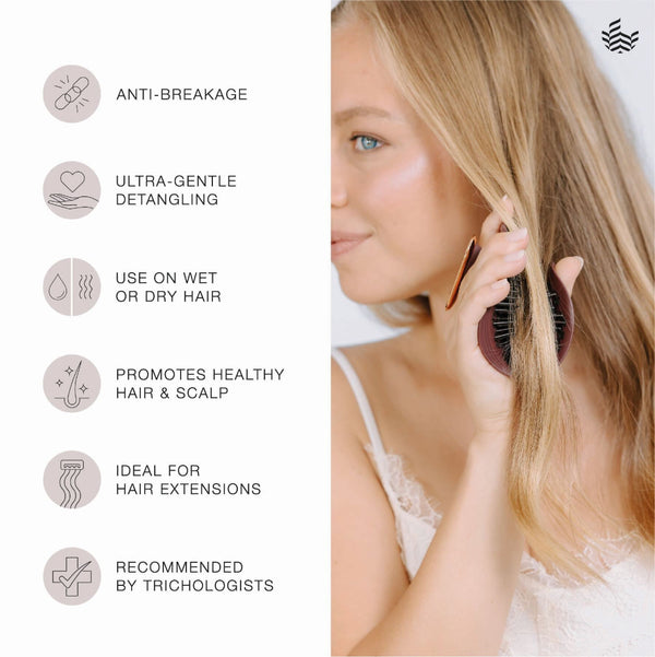 Manta Fine or Fragile & Sensitive Scalp Brush - Classic Burgundy
