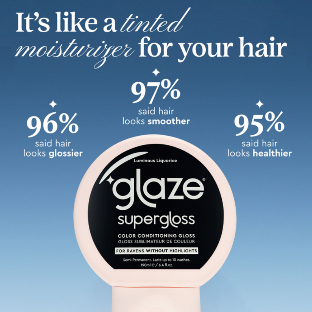 Glaze Supergloss Color Conditioning Hair Gloss Luminous Liquorice For Instant Shine 190ml