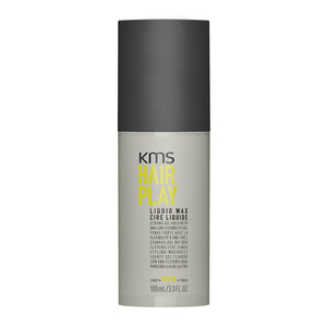 KMS Hair Play liquid wax bottle on a white background