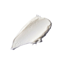 White cream swatch on a white background