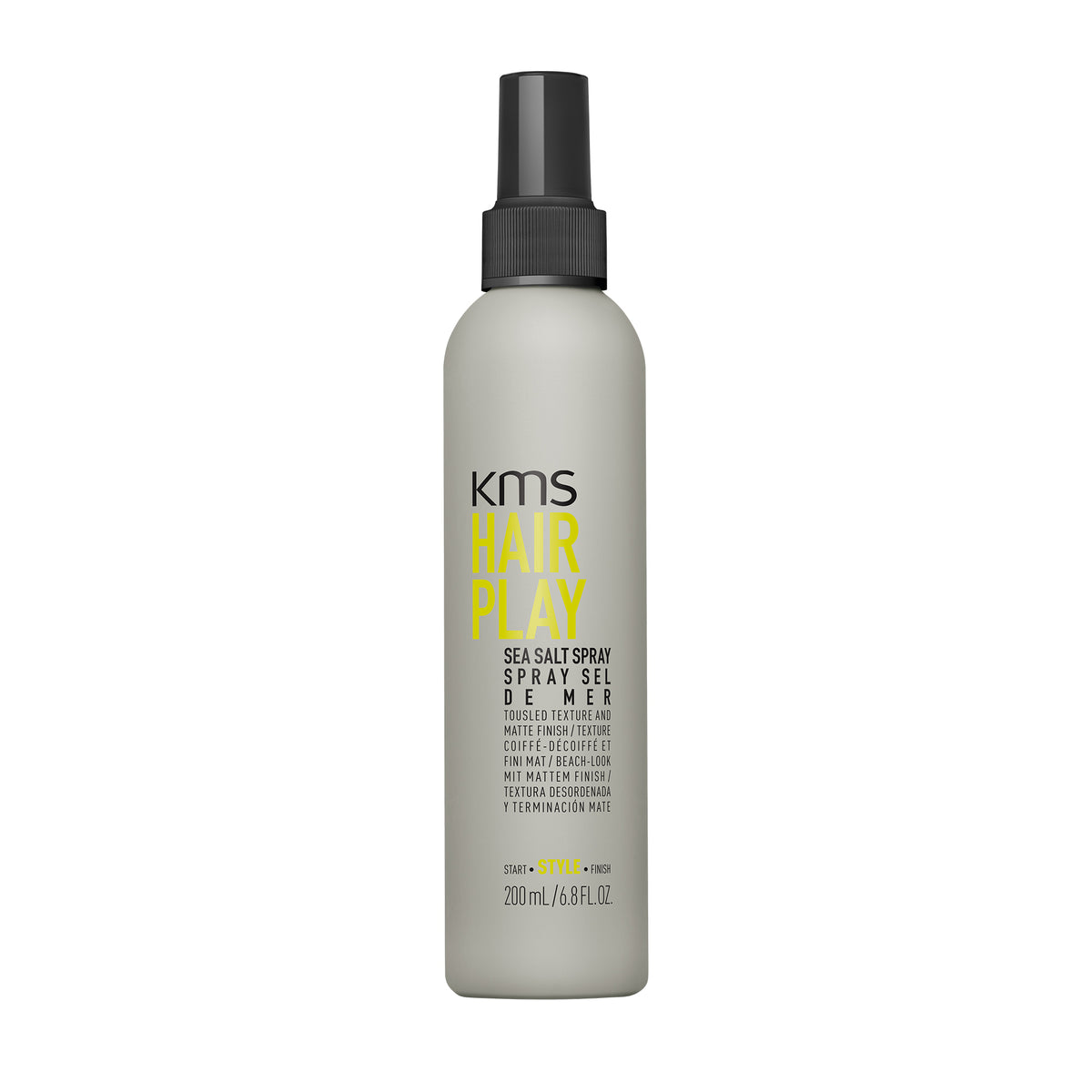 KMS Hair Play Sea Salt Spray bottle on a white background