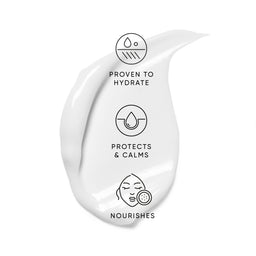 White cream with icons and text on a white background