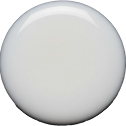 A glossy, round, off-white ceramic or acrylic knob on a solid white background.