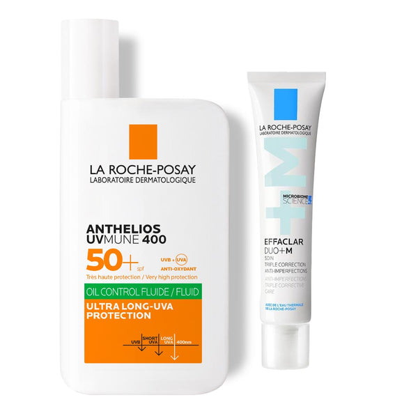 La Roche-Posay Anthelios UVMune 400 Oil Control Fluid SPF50+ For Oily and Blemish-Prone Skin 50ml with Travel Size Duo+M Moisturiser