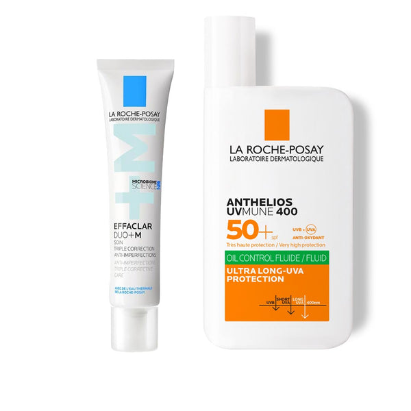 La Roche-Posay Breakout-Fighting Daily Defense Set: Effaclar Duo+M Corrective Care & SPF50+