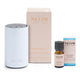 NEOM Wellbeing Pod Mini+ Waterless Essential Oil Diffuser - White and Real Luxury De-Stress Essential Oil Blend Duo (Worth £92)