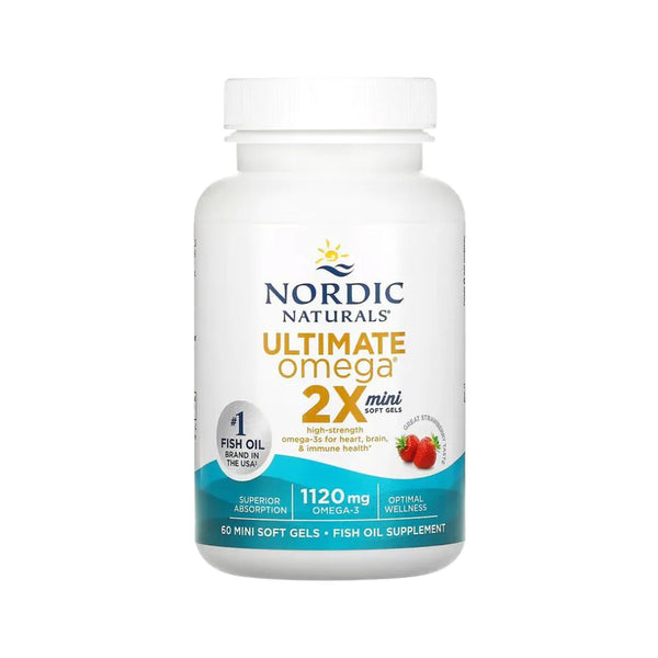 Nordic Naturals Ultimate Omega 2X Mini 1120mg Strawberry 60 Mini Softgels