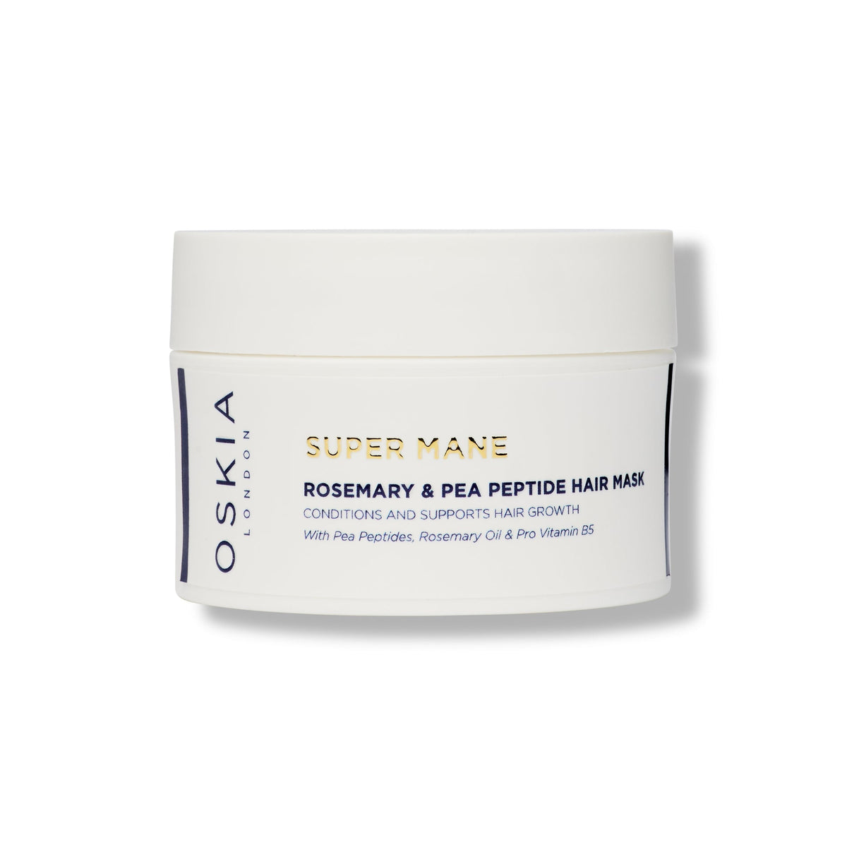 Oskia Super Mane hair mask jar on a white background