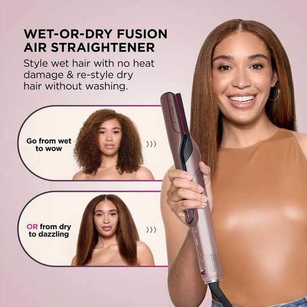 Shark FlexFusion Straight 5-in-1 Air & Ceramic Styling, Drying & Straightening System with Storage Case – Cosmic Blush