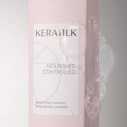 Kerastik shampoo bottle with packaging on a light pink background