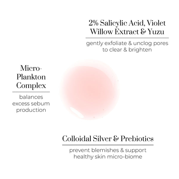 OSKIA Violet Water Blemish Control Facial Cleansing Gel & BHA Clarifying Treatment Tonic Duo