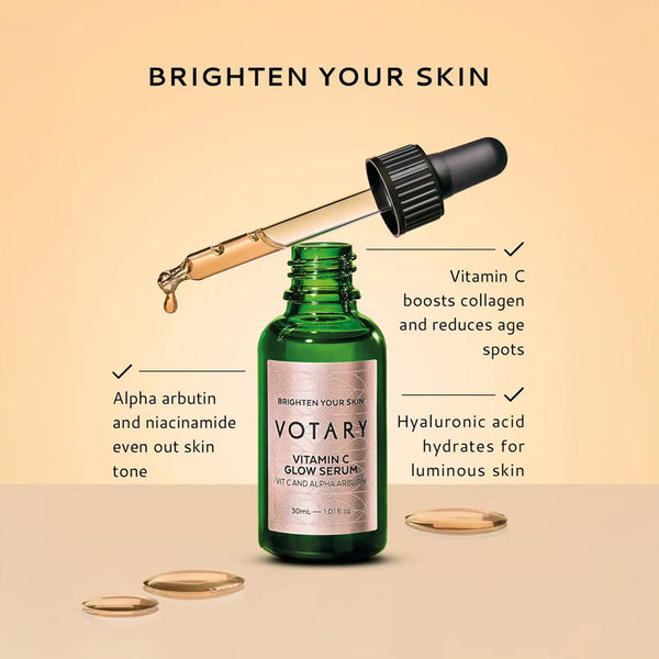 VOTARY Vitamin C Glow Serum, Vit C and Alpha Arbutin 30ml
