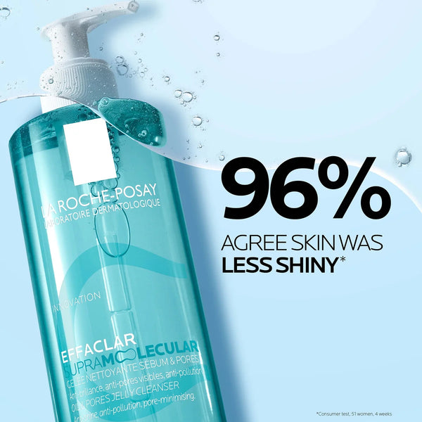 La Roche-Posay Effaclar Supramolecular Face Jelly Cleanser for Oily Skin & Visible Pores, with Salicylic Acid & Niacinamide 400ml