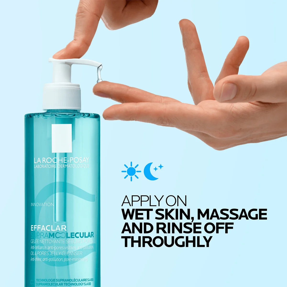 La Roche-Posay Effaclar Supramolecular Face Jelly Cleanser for Oily Skin & Visible Pores, with Salicylic Acid & Niacinamide 400ml
