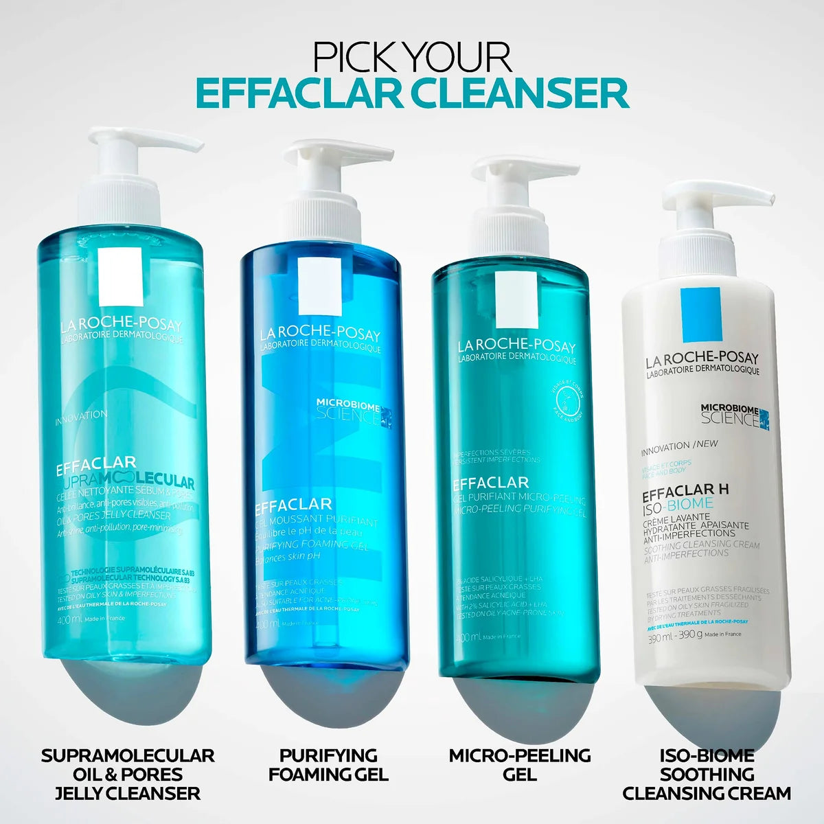La Roche-Posay Effaclar Supramolecular Face Jelly Cleanser for Oily Skin & Visible Pores, with Salicylic Acid & Niacinamide 400ml