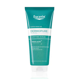 Eucerin Dermopure Purifying Scrub tube on a white background