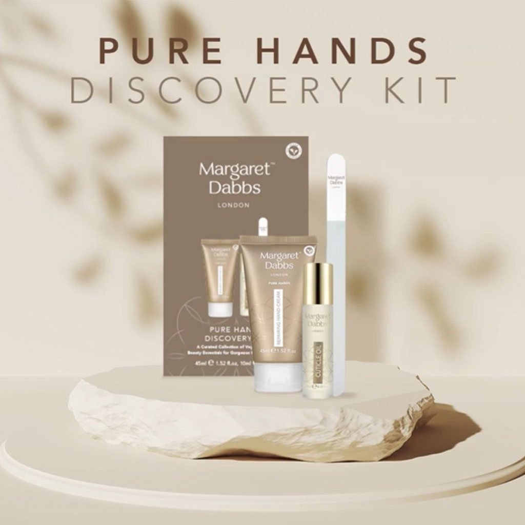 Margaret Dabbs Pure Hands Discovery Kit on a neutral background