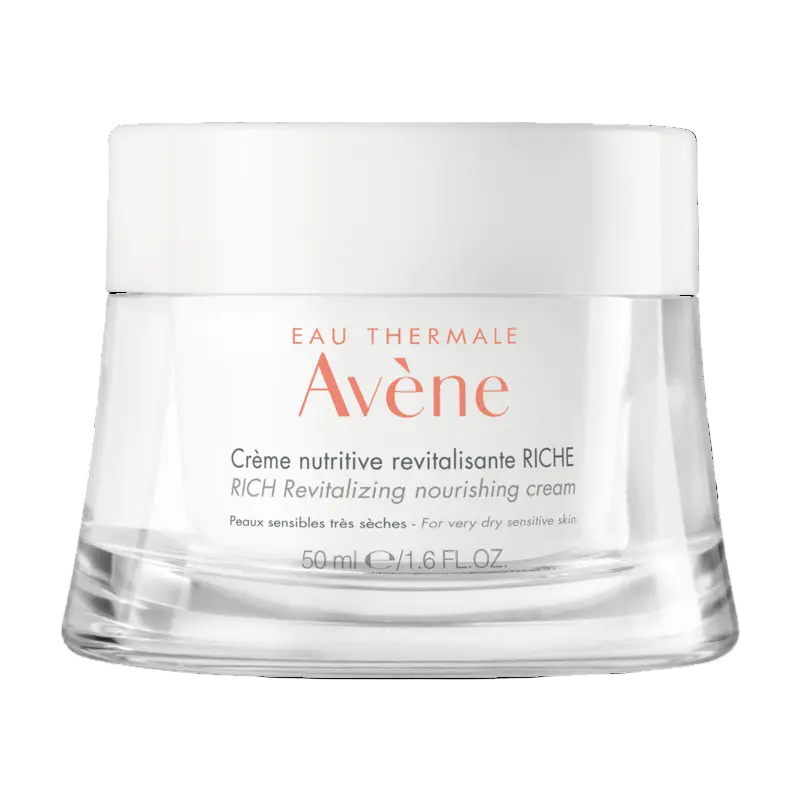 Avene skincare cream jar on a white background