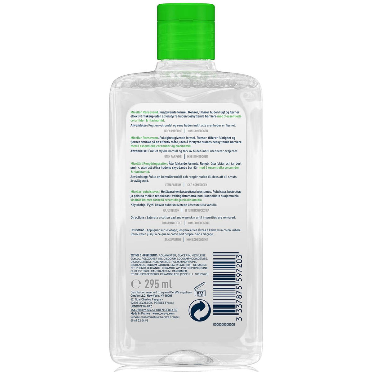 CeraVe Micellar Cleansing Water with Niacinamide for All Skin Types reverse