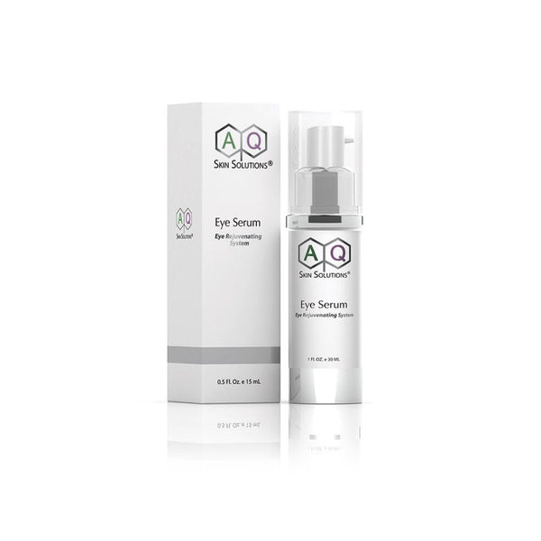 Box and jar of AQ Skin Solutions GF Eye Serum